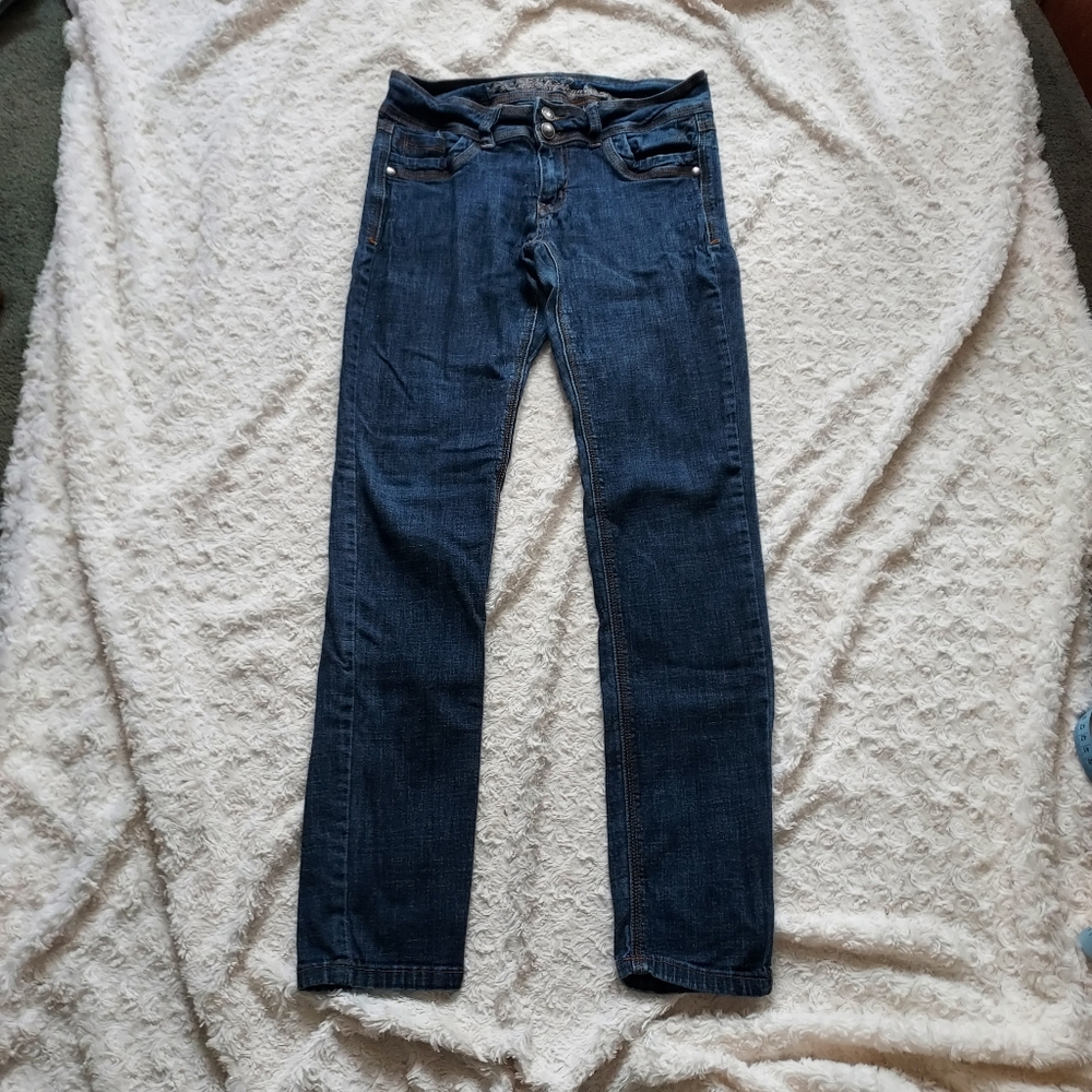 C'est Toi Classic Blue Straight Leg Stretch Jeans Size 7 Western Cowgirl